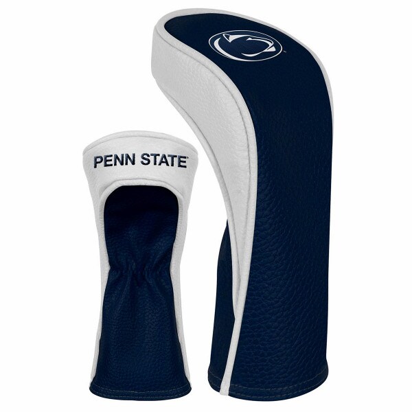 hybrid head cover for golf club, navy and white with Penn State and Athletic Logo